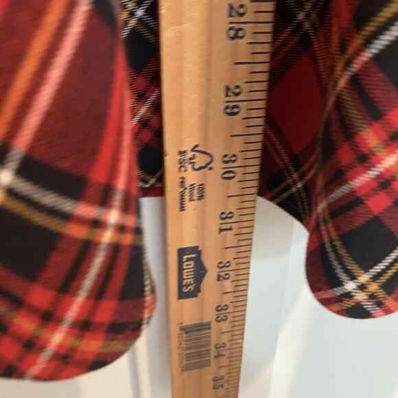 Tartan Plaid Skirt Women 12 Red Black Midi Flare Western Holiday Christmas Prep - Picture 7 of 11